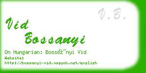 vid bossanyi business card